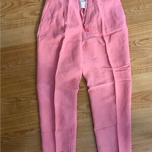 Sandro Pink Zip-Front Trousers